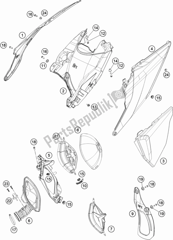 Tutte le parti per il Filtro Dell'aria del KTM 250 EXC SIX Days TPI EU 2021
