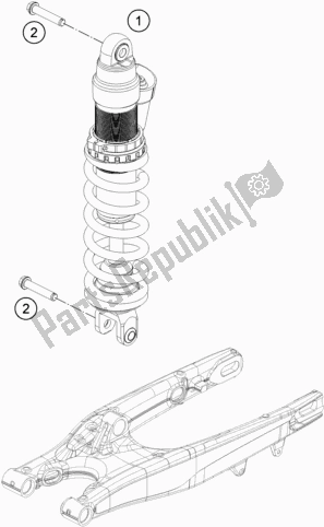 All parts for the Shock Absorber of the KTM 250 EXC SIX Days TPI EU 2021