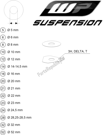 All parts for the Wp Shims For Setting of the KTM 250 EXC SIX Days TPI EU 2021