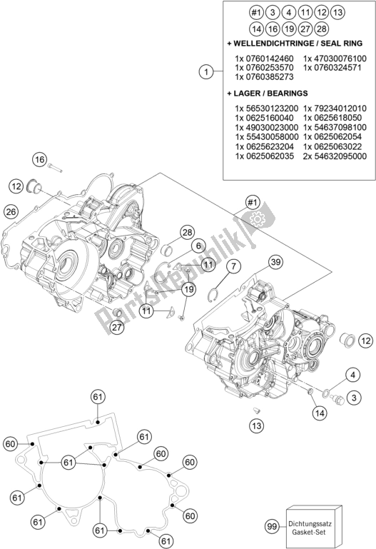 Alle onderdelen voor de Motorhuis van de KTM 250 EXC TPI EU 2018