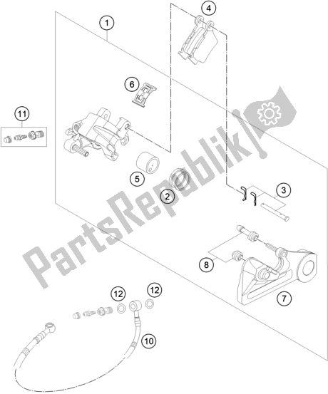 Todas las partes para Pinza De Freno Trasero de KTM 250 EXC TPI EU 2019