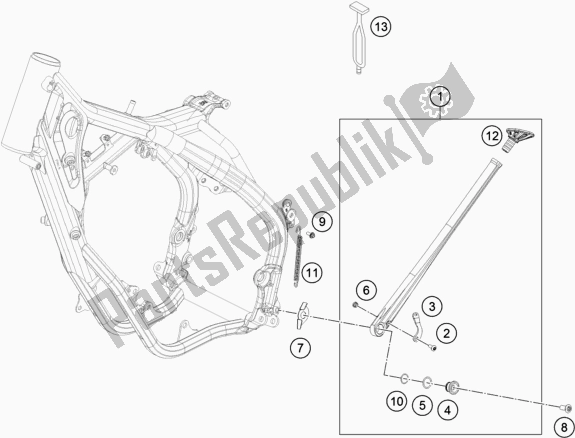 Toutes les pièces pour le Béquille Latérale / Centrale du KTM 250 EXC TPI EU 2019