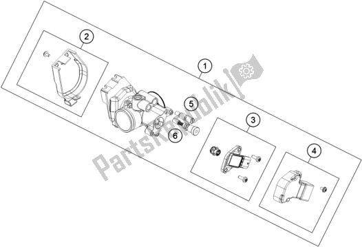 All parts for the Throttle Body of the KTM 250 EXC TPI EU 2019