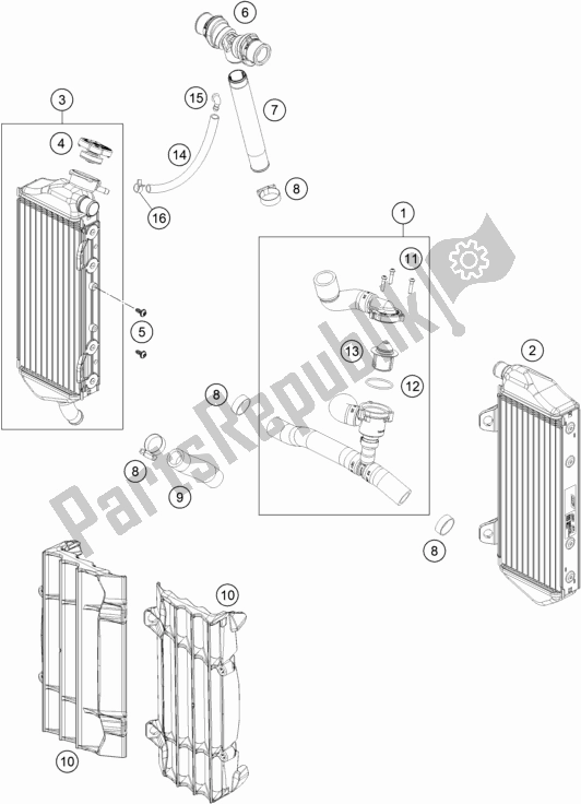 Toutes les pièces pour le Système De Refroidissement du KTM 250 EXC TPI EU 2020