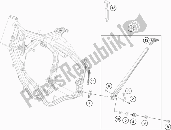 Toutes les pièces pour le Béquille Latérale / Centrale du KTM 250 EXC TPI EU 2020