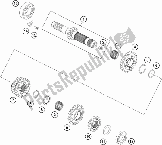 Toutes les pièces pour le Transmission I - Arbre Principal du KTM 250 EXC TPI EU 2020