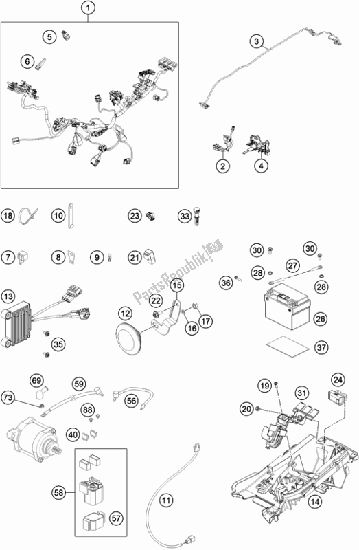 Toutes les pièces pour le Faisceau De Câblage du KTM 250 EXC TPI EU 2020