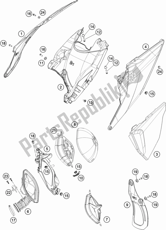 Todas las partes para Filtro De Aire de KTM 250 EXC TPI EU 2021