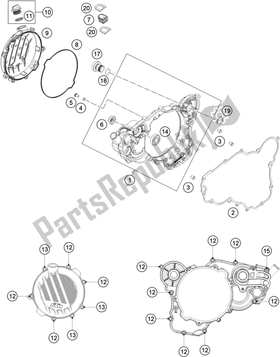 Todas las partes para Tapa Del Embrague de KTM 250 EXC TPI EU 2021