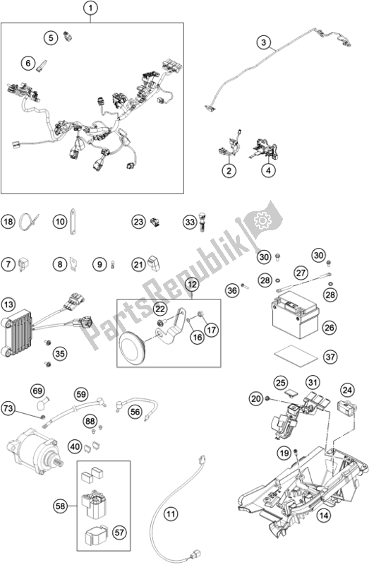 Todas las partes para Arnés De Cableado de KTM 250 EXC TPI EU 2021