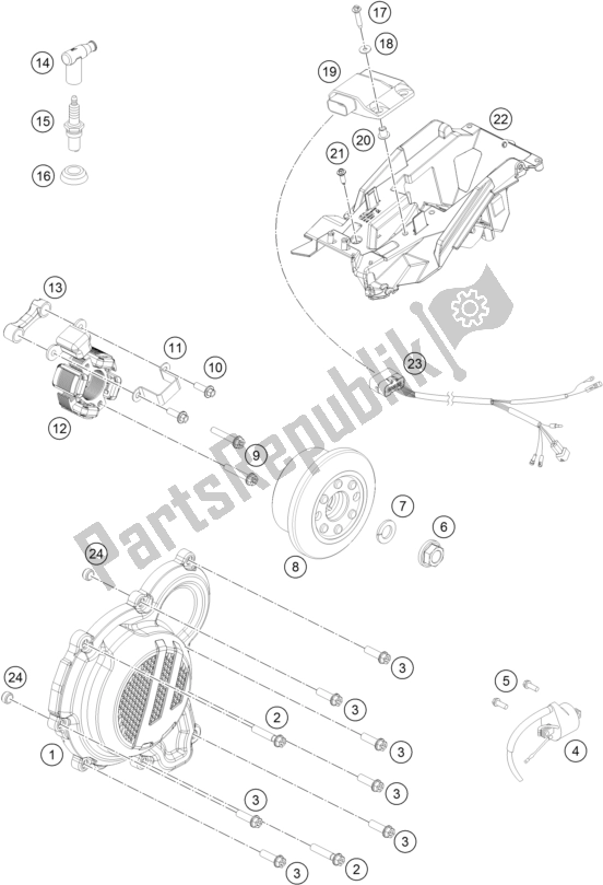 All parts for the Ignition System of the KTM 250 SX EU 2017