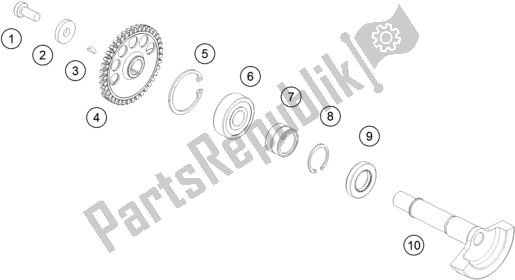 All parts for the Balancer Shaft of the KTM 250 SX EU 2018