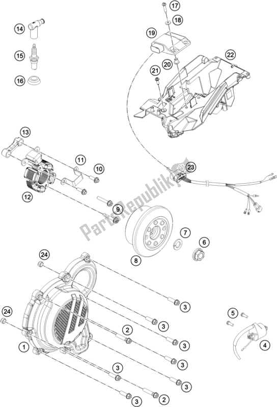 All parts for the Ignition System of the KTM 250 SX EU 2018