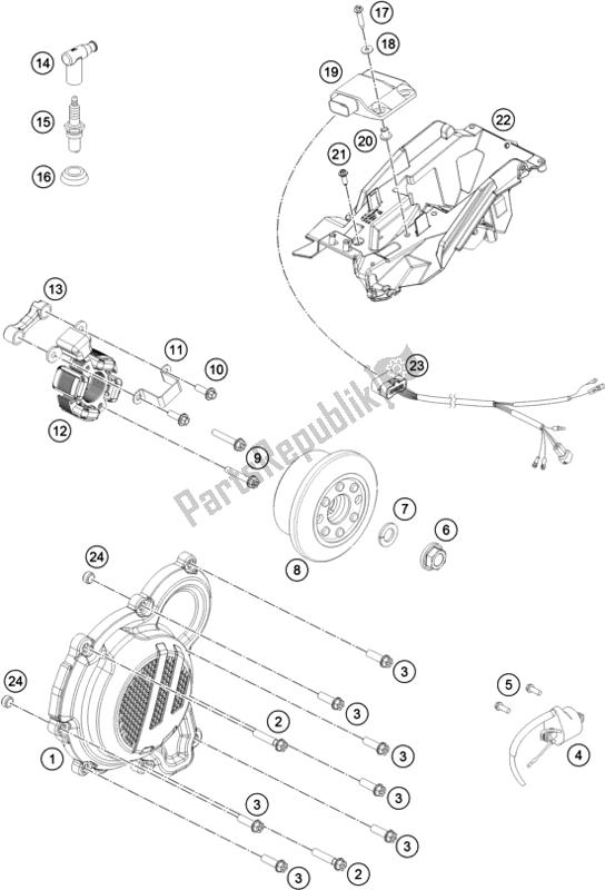 Todas las partes para Sistema De Encendido de KTM 250 SX EU 2018