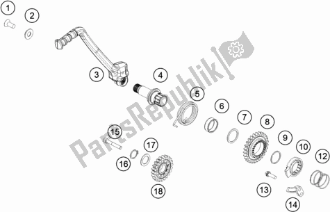 Toutes les pièces pour le Démarreur Au Pied du KTM 250 SX EU 2018