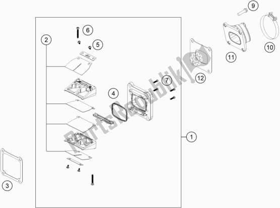 All parts for the Reed Valve Case of the KTM 250 SX EU 2020