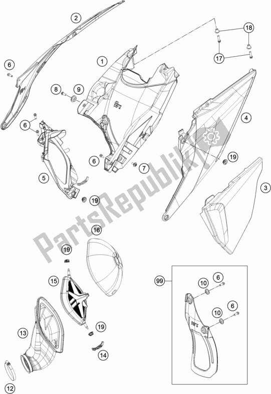 Alle onderdelen voor de Luchtfilter van de KTM 250 SX EU 2021