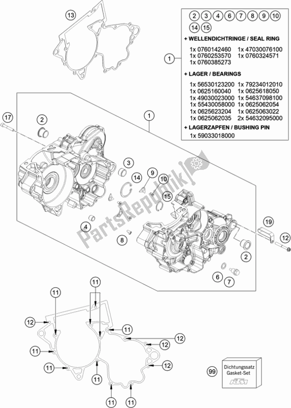 Wszystkie części do Obudowa Silnika KTM 250 SX EU 2021