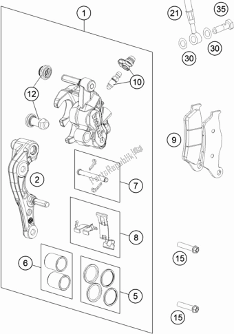 All parts for the Front Brake Caliper of the KTM 250 SX EU 2021