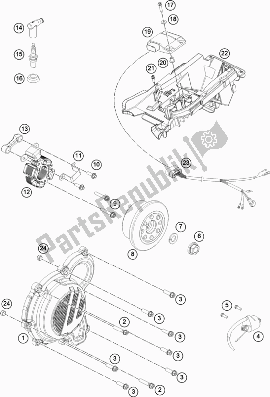 Todas as partes de Sistema De Ignição do KTM 250 SX EU 2021