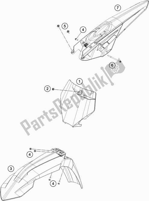 Alle onderdelen voor de Masker, Spatborden van de KTM 250 SX EU 2021
