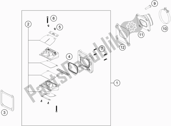 All parts for the Reed Valve Case of the KTM 250 SX EU 2021