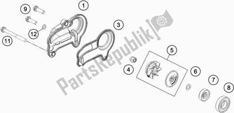 All parts for the Water Pump of the KTM 250 SX EU 2021