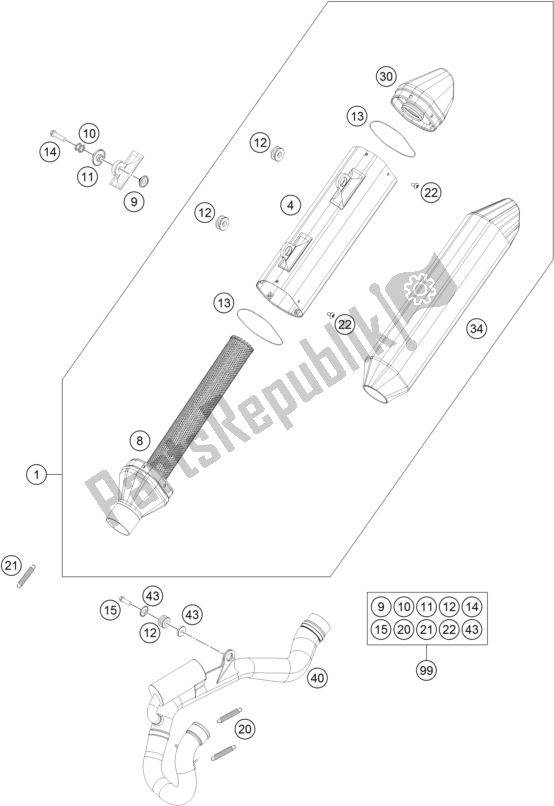 Alle onderdelen voor de Uitlaatsysteem van de KTM 250 SX-F EU 2017
