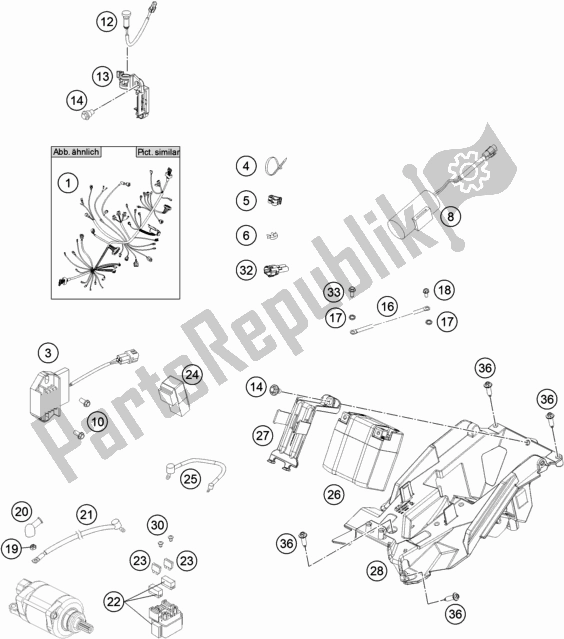 All parts for the Wiring Harness of the KTM 250 SX-F US 2017