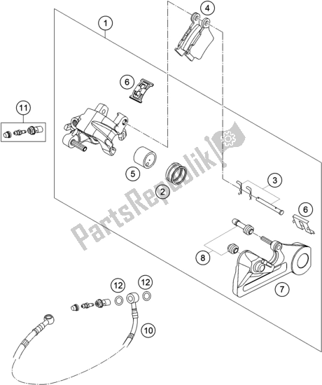 Todas las partes para Pinza De Freno Trasera de KTM 250 SX-F US 2018