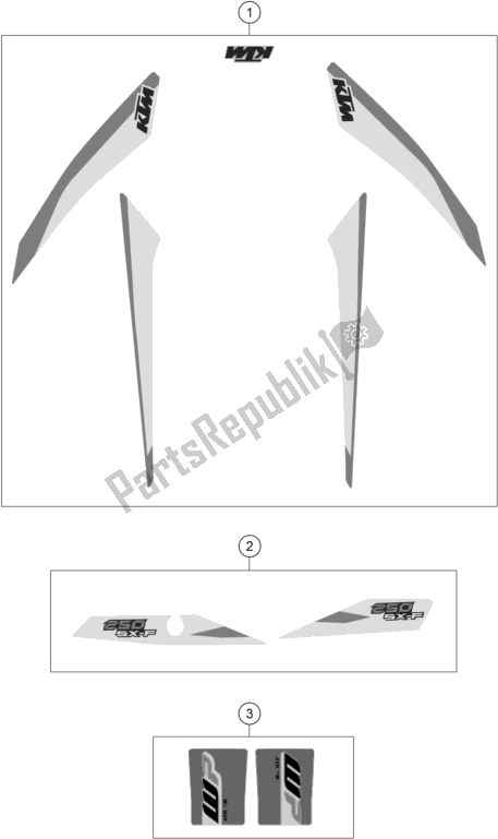 All parts for the Decal of the KTM 250 SX-F US 2018