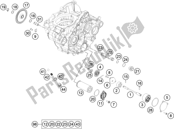 Wszystkie części do Uk? Ad Smarowania KTM 250 SX-F US 2018