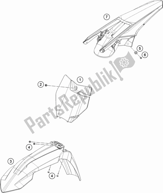 Todas las partes para Máscara, Defensas de KTM 250 SX-F US 2018
