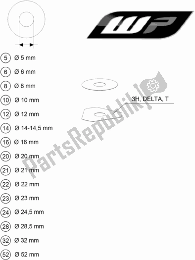 Toutes les pièces pour le Cales Wp Pour Le Réglage du KTM 250 SX-F US 2018
