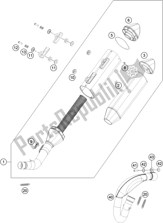 Toutes les pièces pour le Système D'échappement du KTM 250 SX-F US 2019