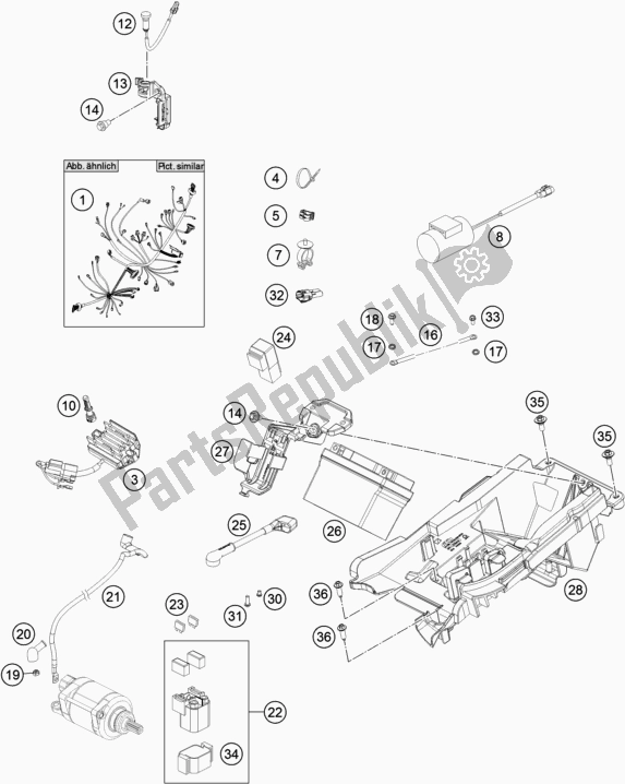 Toutes les pièces pour le Faisceau De Câblage du KTM 250 SX-F US 2019