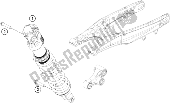 Alle onderdelen voor de Schokdemper van de KTM 250 SX-F US 2020