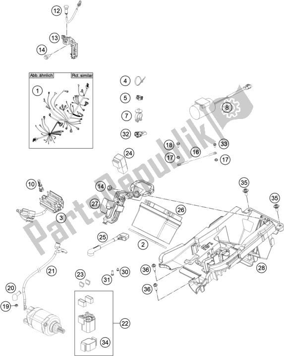 Todas las partes para Arnés De Cableado de KTM 250 SX-F US 2020 Todas las partes para Arnés De Cableado de KTM 250 SX-F US 2020
