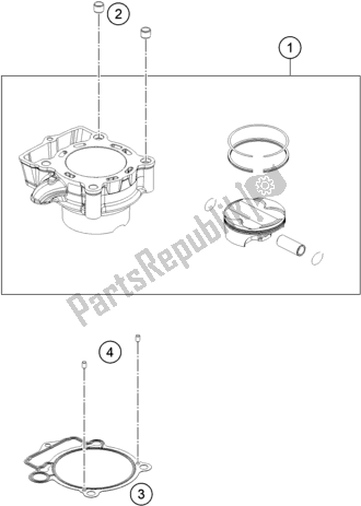 All parts for the Cylinder of the KTM 250 SX-F US 2021