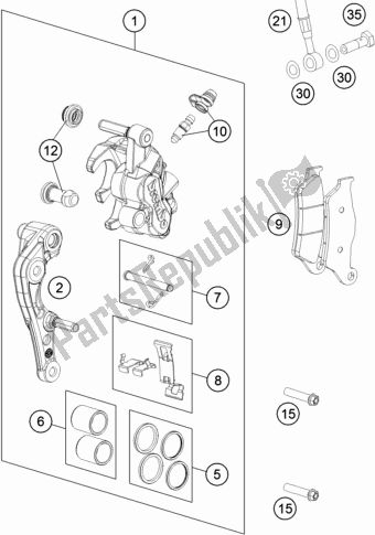 Todas las partes para Pinza De Freno Delantero de KTM 250 SX-F US 2021
