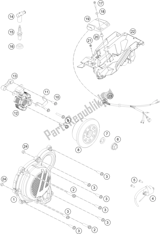 All parts for the Ignition System of the KTM 250 SX US 2017