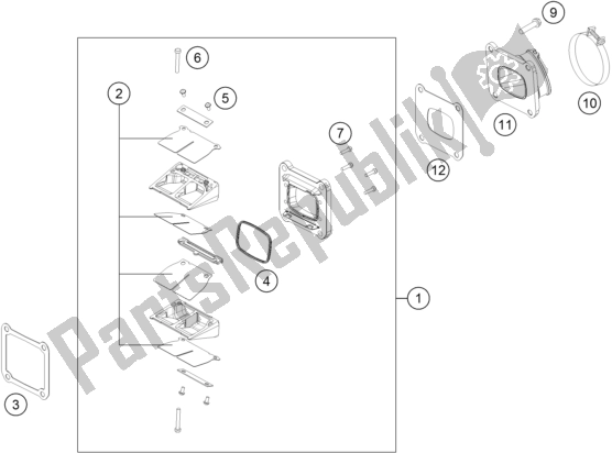 All parts for the Reed Case of the KTM 250 SX US 2017