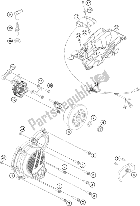 Tutte le parti per il Sistema Di Accensione del KTM 250 SX US 2018