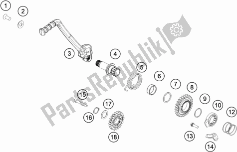 Toutes les pièces pour le Démarreur Au Pied du KTM 250 SX US 2018