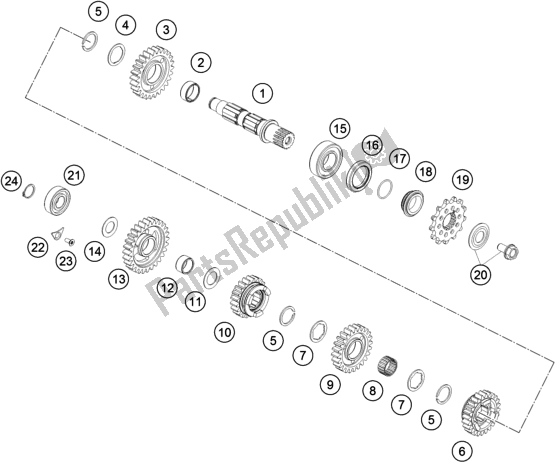 Todas las partes para Transmisión Ii - Contraeje de KTM 250 SX US 2018