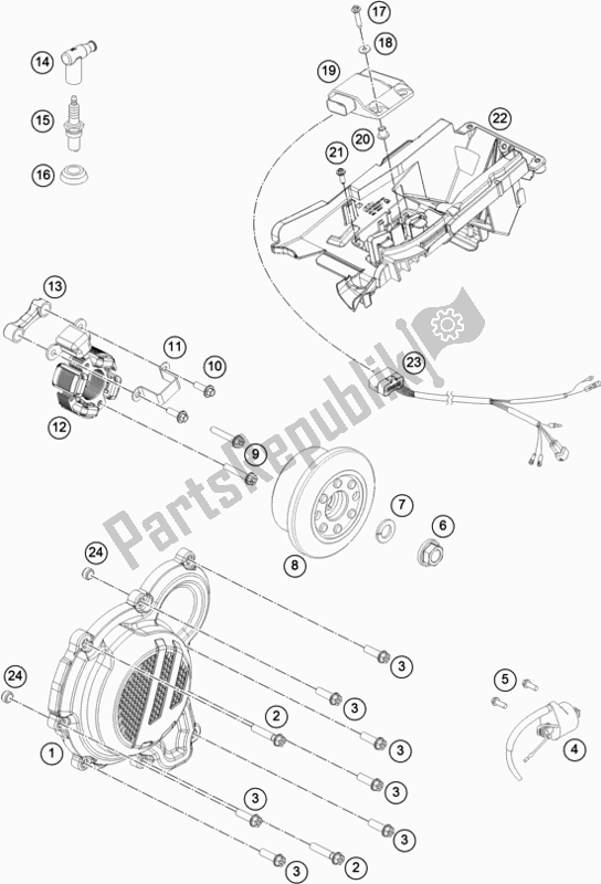 Todas as partes de Sistema De Ignição do KTM 250 SX US 2019