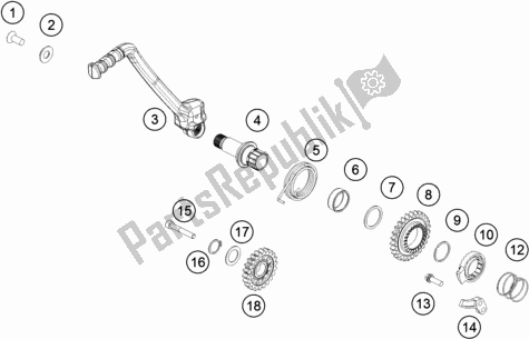 Todas las partes para Iniciador de KTM 250 SX US 2019