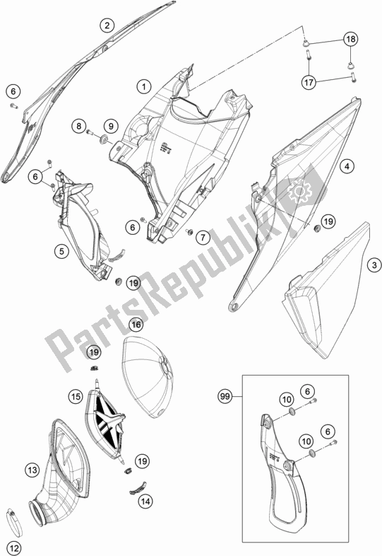 Todas las partes para Filtro De Aire de KTM 250 SX US 2020