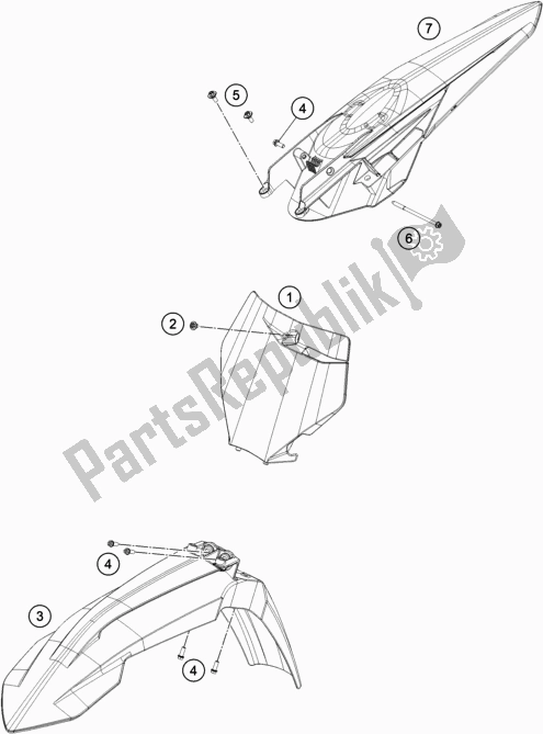 All parts for the Mask, Fenders of the KTM 250 SX US 2020