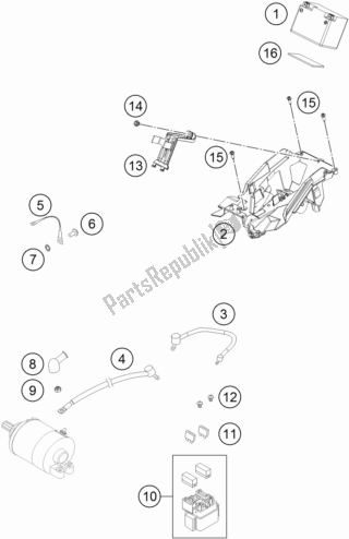All parts for the Battery of the KTM 250 XC-F US 2017